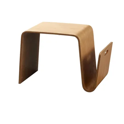 Fashion N Shaped Wood End Table with Magazine Rack Image - 2
