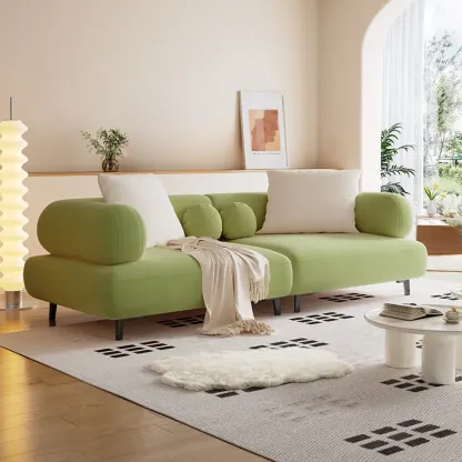 Italian Minimalist Casual Sofa Upholstered 3 Seater Sofa Image - 10