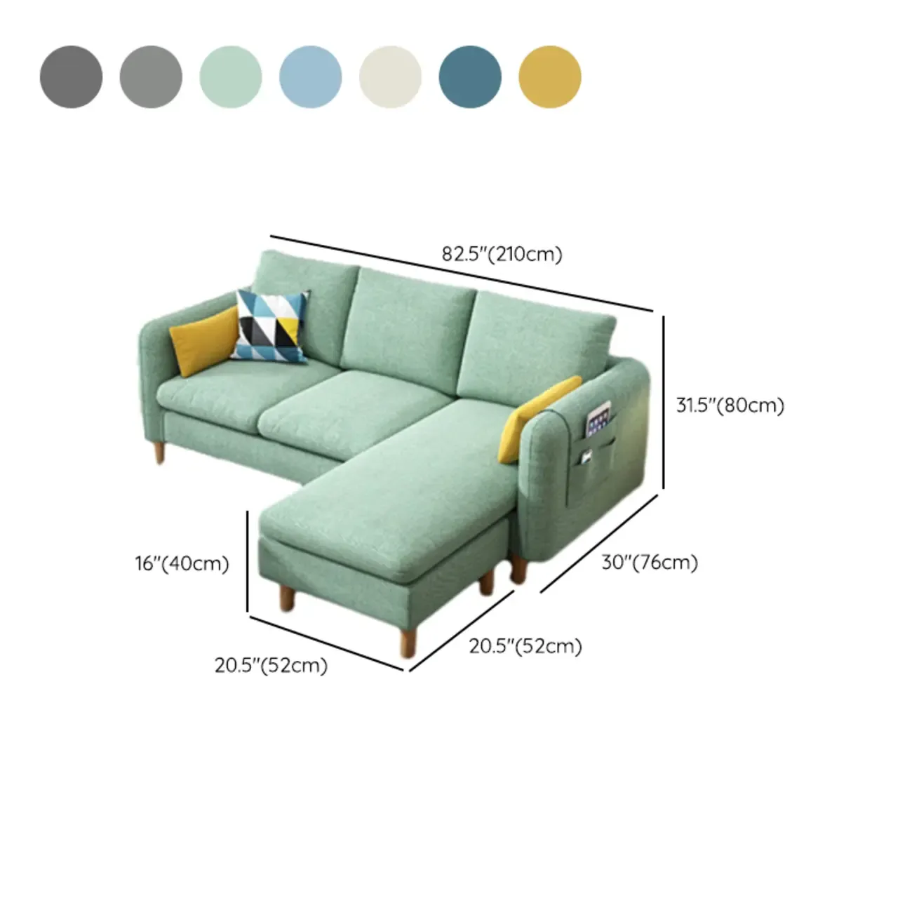 Modern Upholstered Sectional Sofa with Receptacle Storage Image - 20