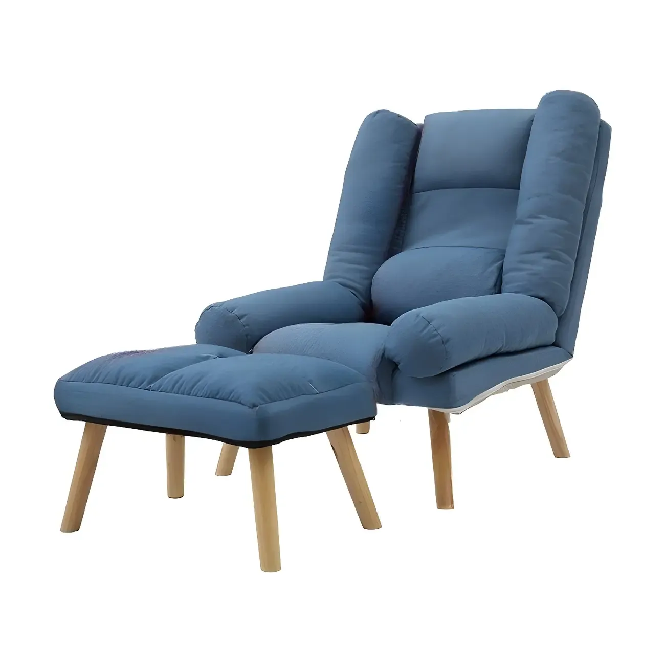 Modern Wood Frame Soft Fabric Recliner Sofa with Locking Back Angle Adjustment Image - 14