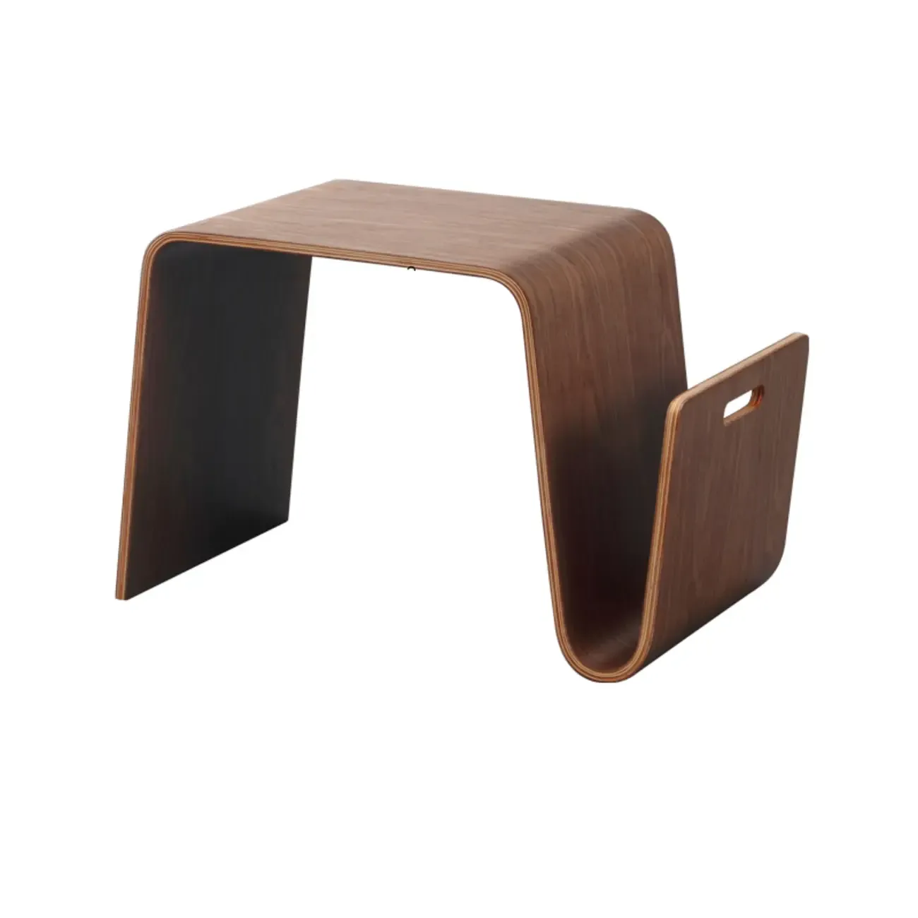 Fashion N Shaped Wood End Table with Magazine Rack Image - 3
