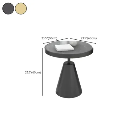 Art Deco Sintered Stone Circular Side Table Image - 19