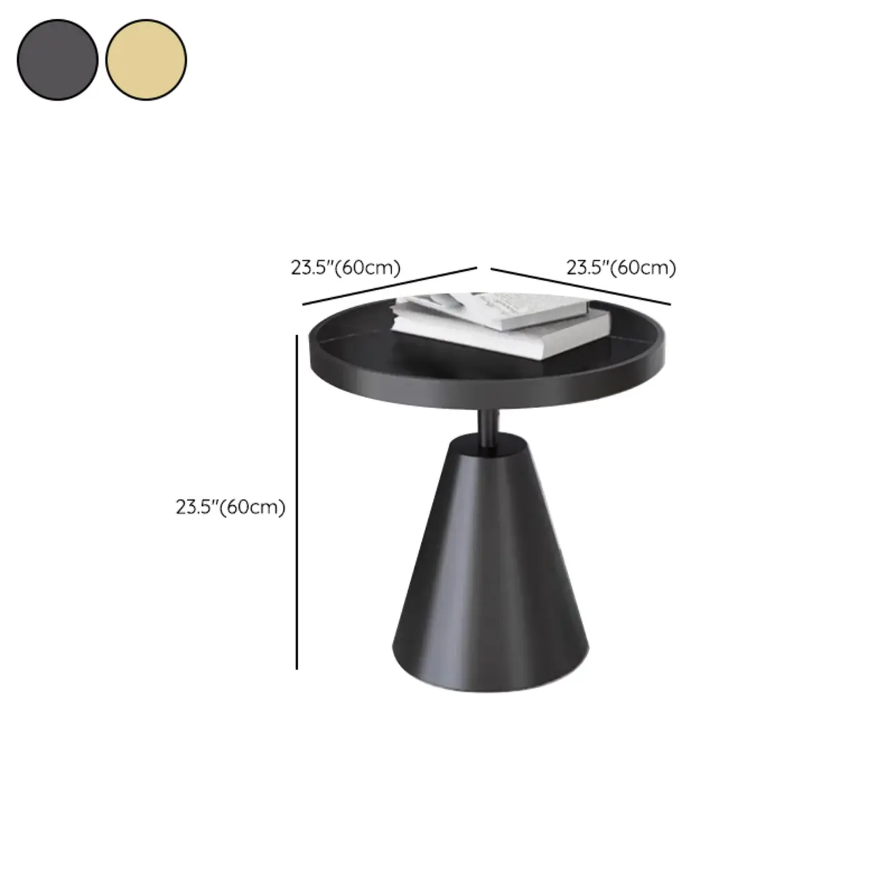 Art Deco Sintered Stone Circular Side Table Image - 20 | homeyfad