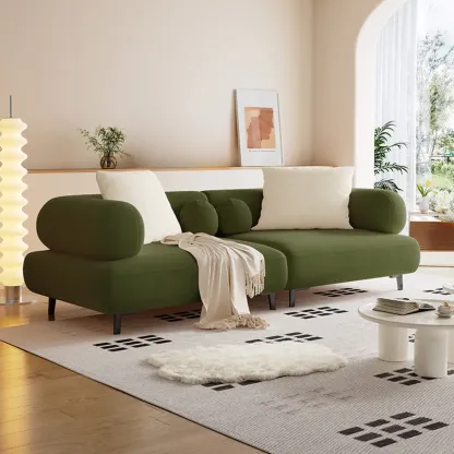Italian Minimalist Casual Sofa Upholstered 3 Seater Sofa Image - 12