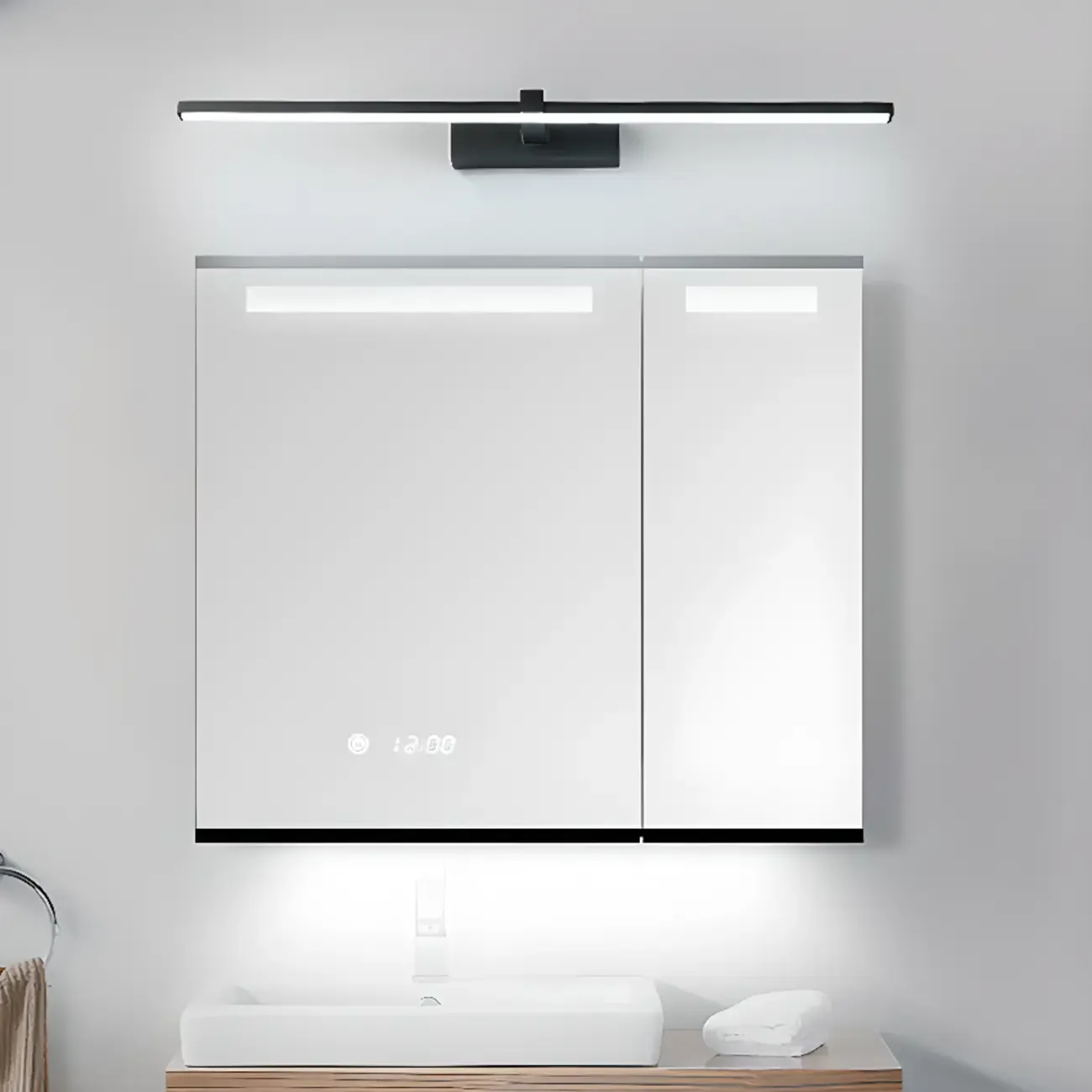 Contemporary Bathroom Wall-Mounted Vanity Lights with Shade Image - 8