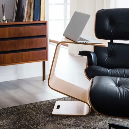 Fashion N Shaped Wood End Table with Magazine Rack Image - 4