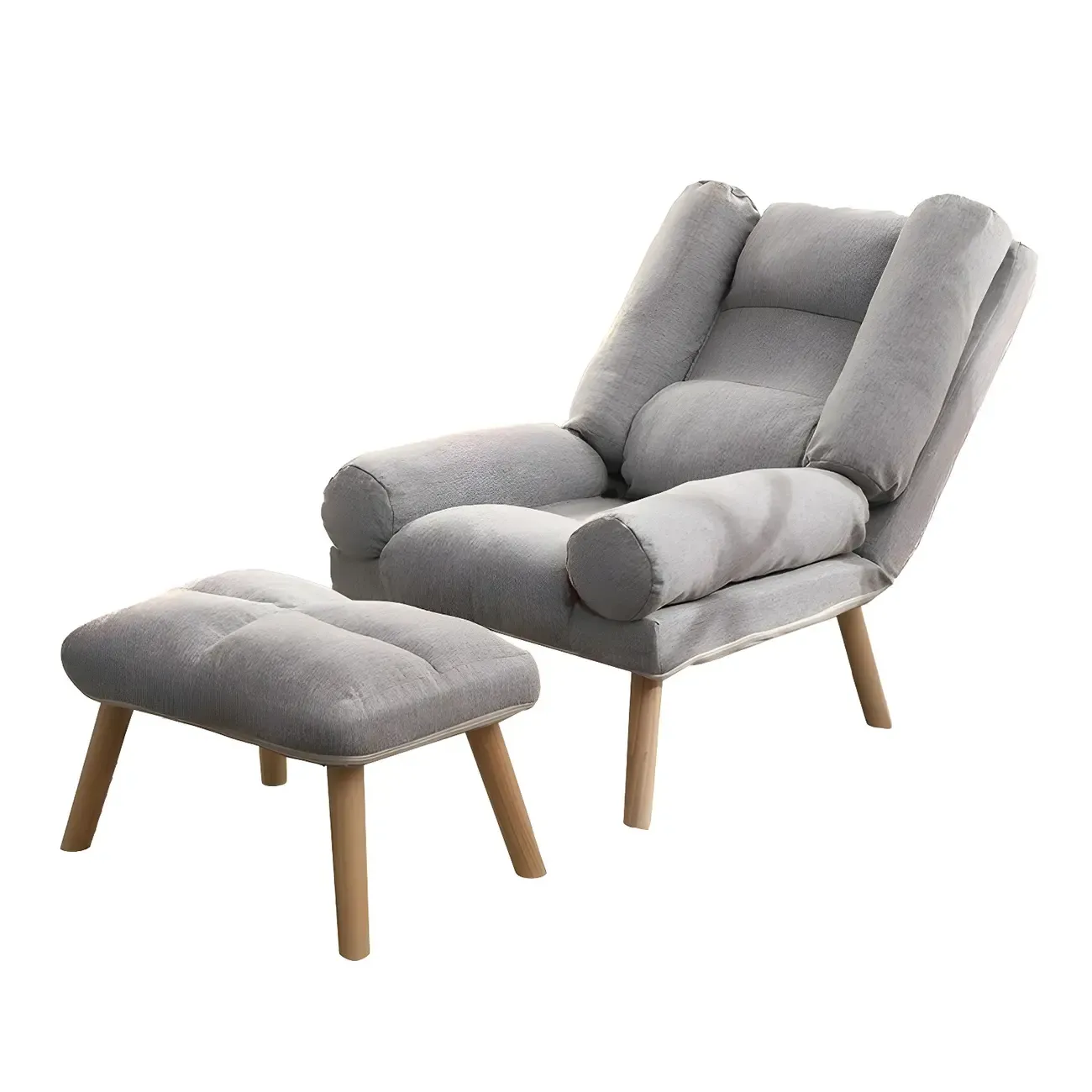 Modern Wood Frame Soft Fabric Recliner Sofa with Locking Back Angle Adjustment Image - 18