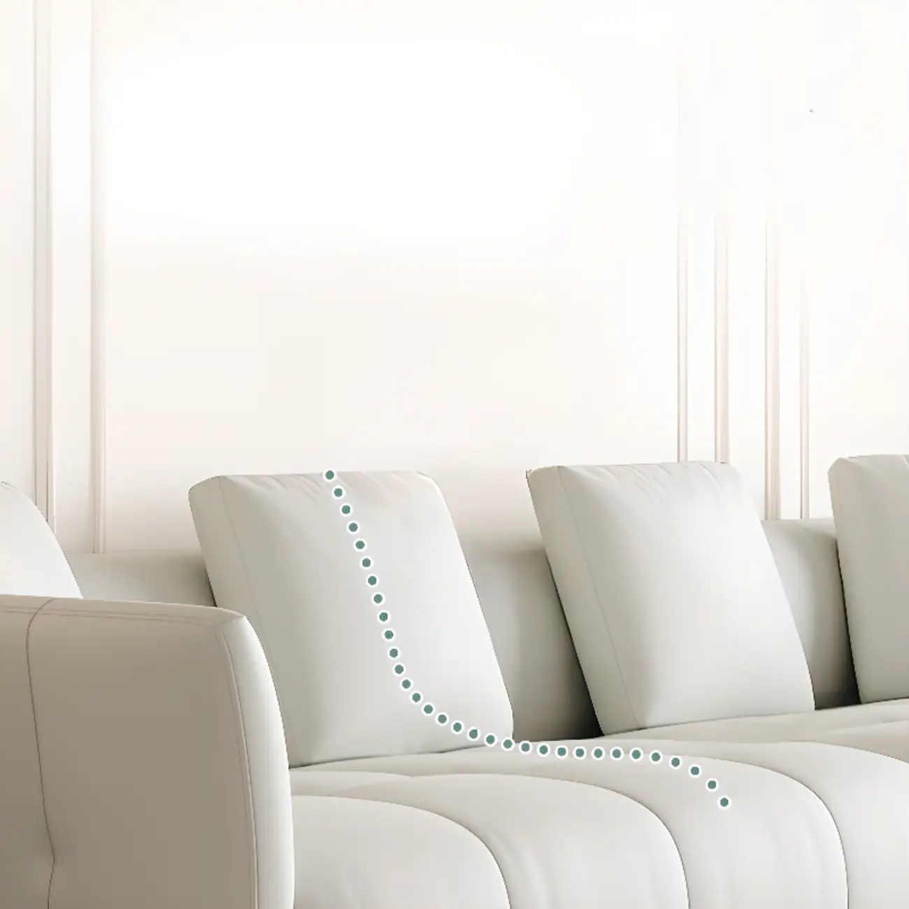 Modern Leather 118" Oversized Upholstered Sofa for Living Room Image - 9 | homeyfad