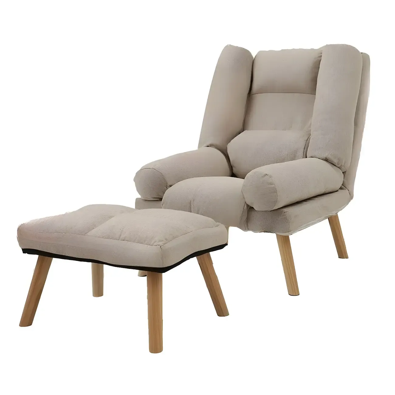 Modern Wood Frame Soft Fabric Recliner Sofa with Locking Back Angle Adjustment Image - 19