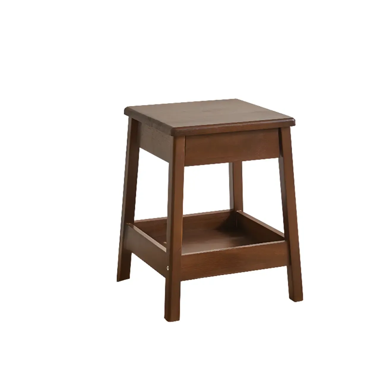 Retro Wooden Brown Side Table with Drawer for Bedroom Image - 3