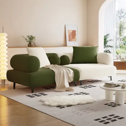 Italian Minimalist Casual Sofa Upholstered 3 Seater Sofa Image - 16