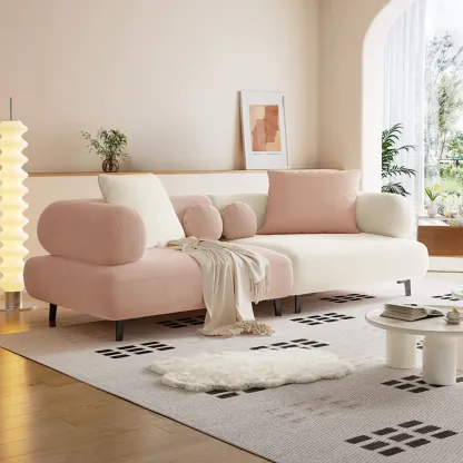 Italian Minimalist Casual Sofa Upholstered 3 Seater Sofa Image - 17