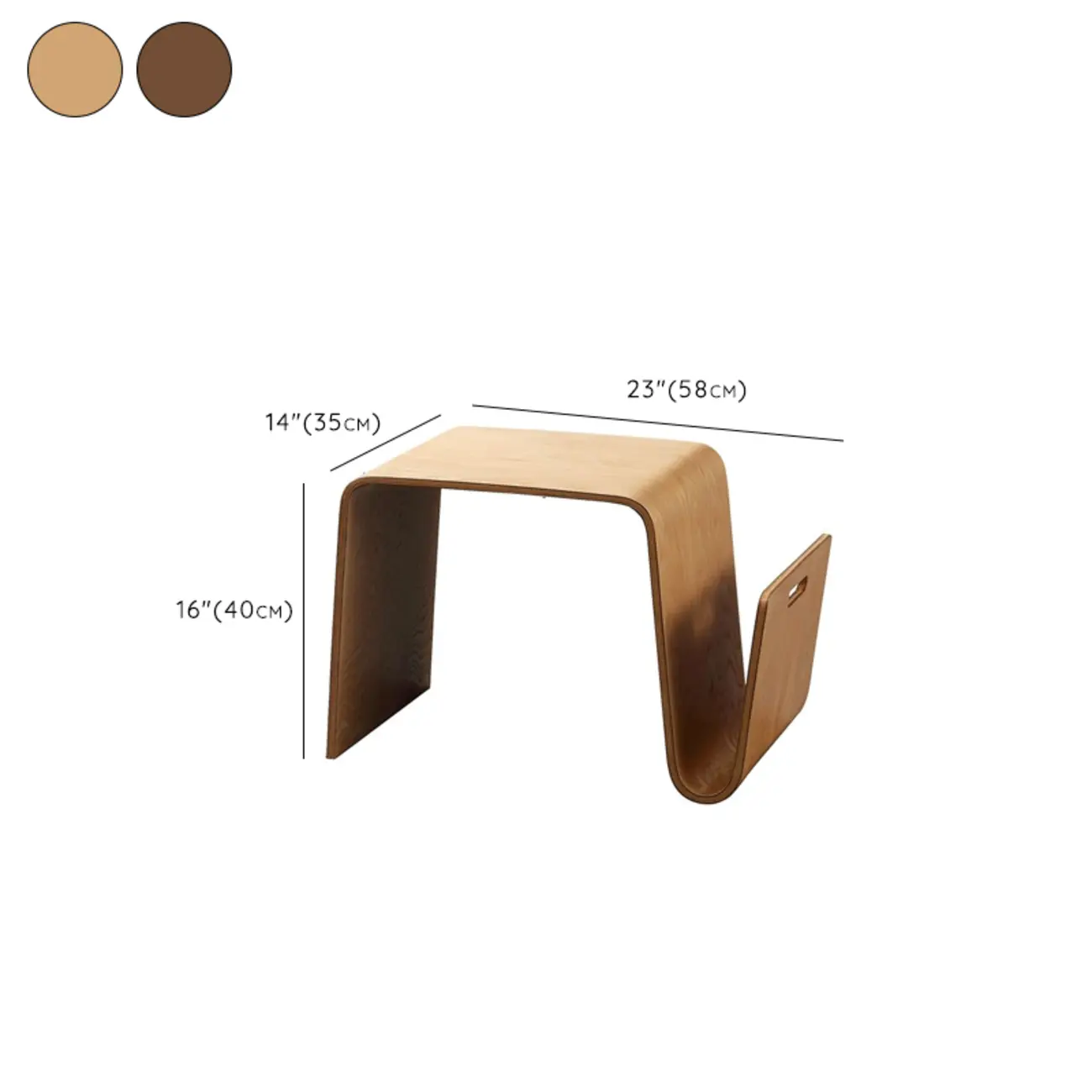 Fashion N Shaped Wood End Table with Magazine Rack #size | homeyfad