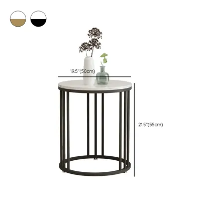 Modern Gold Metal Round 2 Tiers Side Table for Living Room Image - 14
