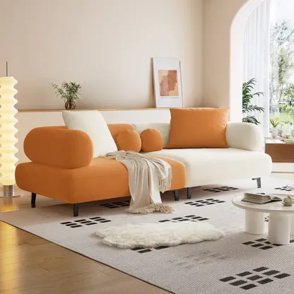 Italian Minimalist Casual Sofa Upholstered 3 Seater Sofa Image - 22
