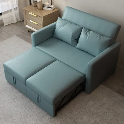 3 in 1 Pull-Out Sofa Bed Sleeper Convertible 3 Seater Sofa & Couches with 2 Drawers and 2 Pillows Image - 5