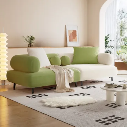 Italian Minimalist Casual Sofa Upholstered 3 Seater Sofa Image - 23