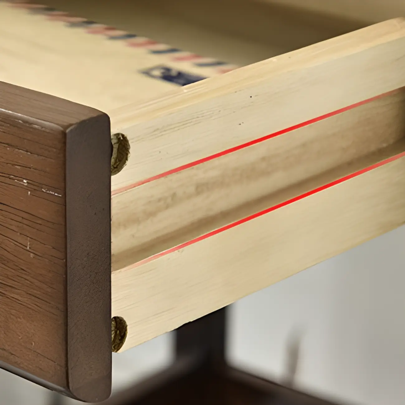 Retro Wooden Brown Side Table with Drawer for Bedroom Image - 11 | homeyfad