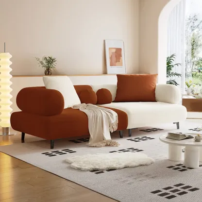 Italian Minimalist Casual Sofa Upholstered 3 Seater Sofa Image - 24