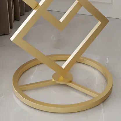 Contemporary Sintered Stone Circular Chairside Table with Framework Parlor, Table Only Image - 2