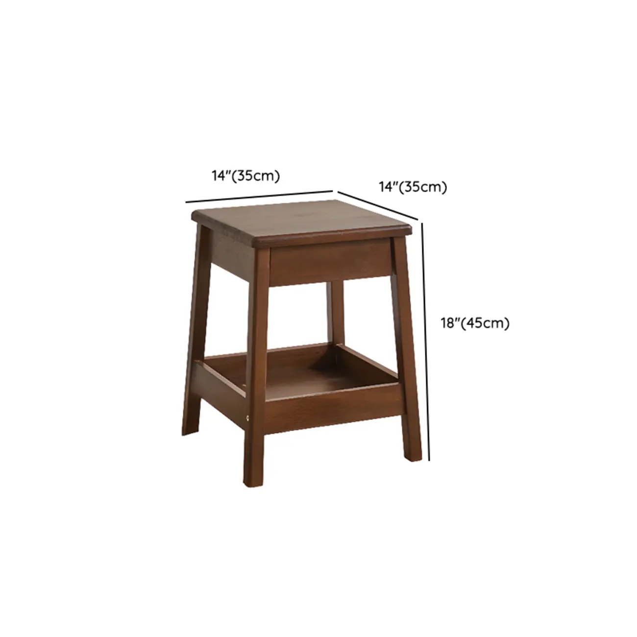 Retro Wooden Brown Side Table with Drawer for Bedroom Image - 13 | homeyfad