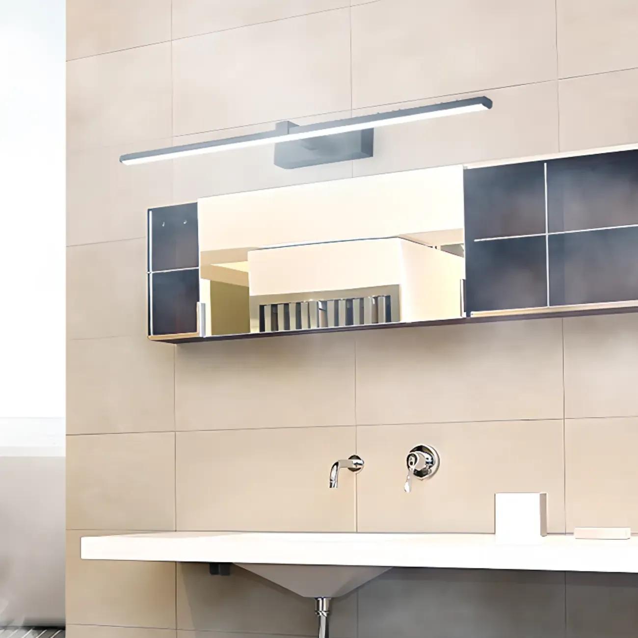Contemporary Bathroom Wall-Mounted Vanity Lights with Shade Image - 23