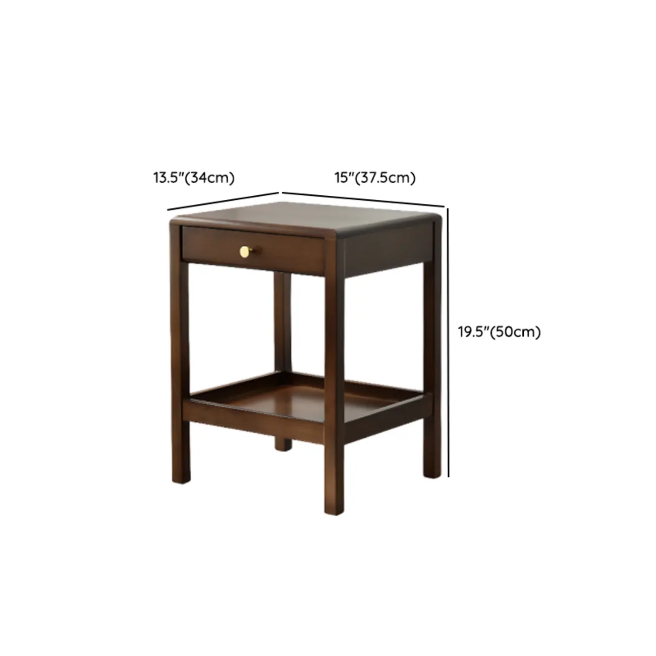 Retro Wooden Brown Side Table with Drawer for Bedroom Image - 14 | homeyfad