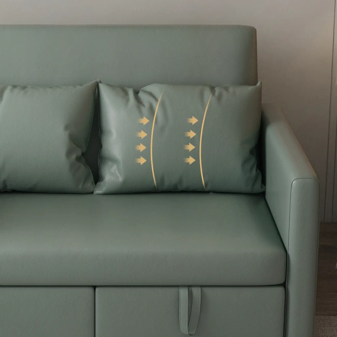 3 in 1 Pull-Out Sofa Bed Sleeper Convertible 3 Seater Sofa & Couches with 2 Drawers and 2 Pillows Image - 9 | homeyfad
