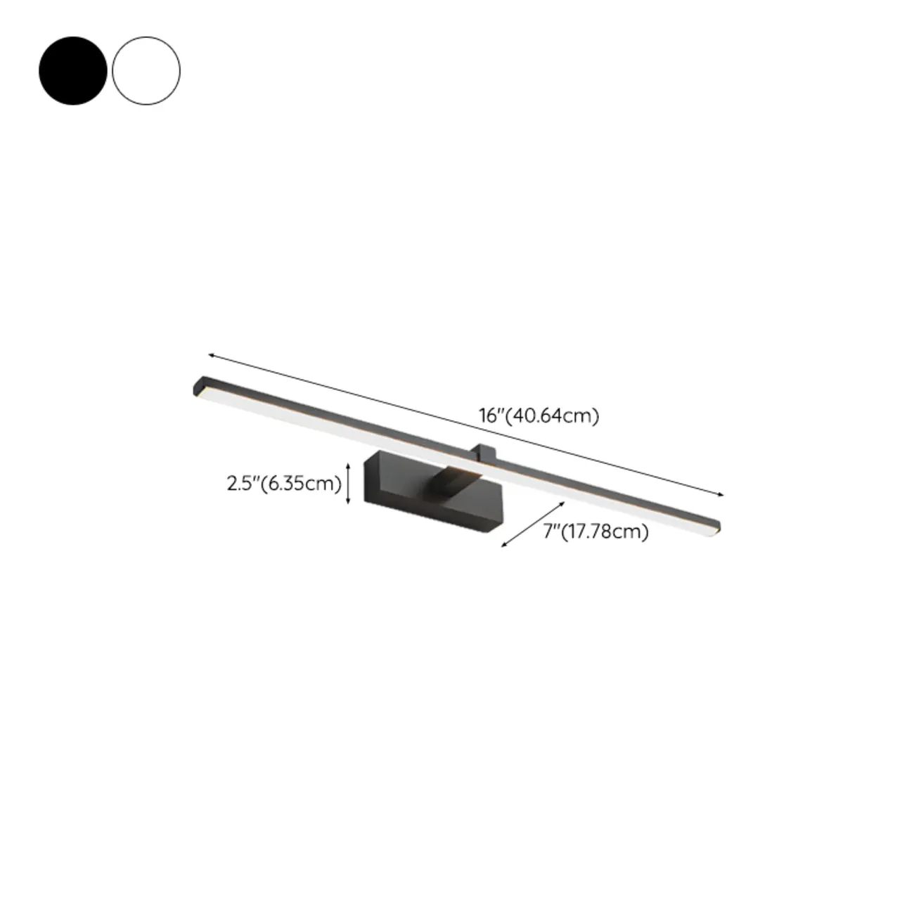 Contemporary Bathroom Wall-Mounted Vanity Lights with Shade #size