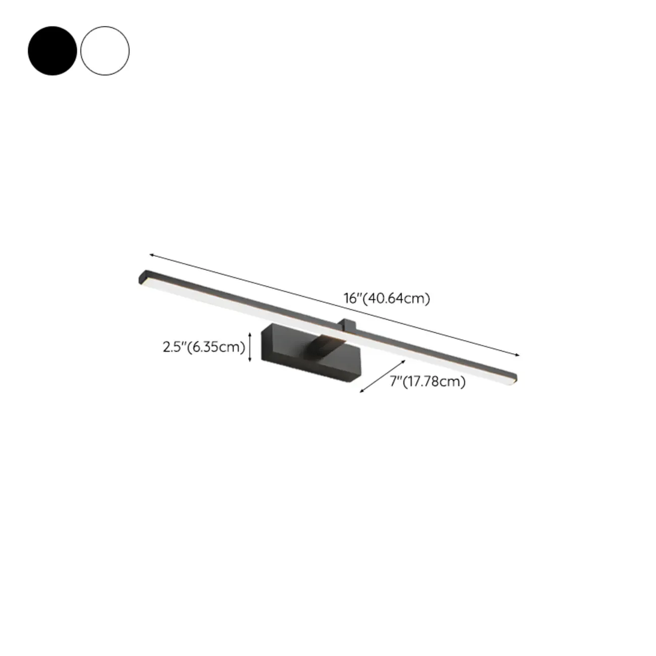 Contemporary Bathroom Wall-Mounted Vanity Lights with Shade #size