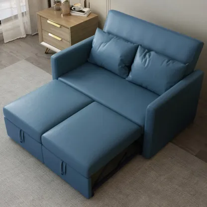 3 in 1 Pull-Out Sofa Bed Sleeper Convertible 3 Seater Sofa & Couches with 2 Drawers and 2 Pillows Image - 12