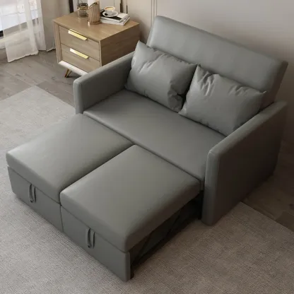 3 in 1 Pull-Out Sofa Bed Sleeper Convertible 3 Seater Sofa & Couches with 2 Drawers and 2 Pillows Image - 13