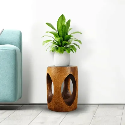 Wood Hour Glass End Table in an Art Deco Style Image - 4