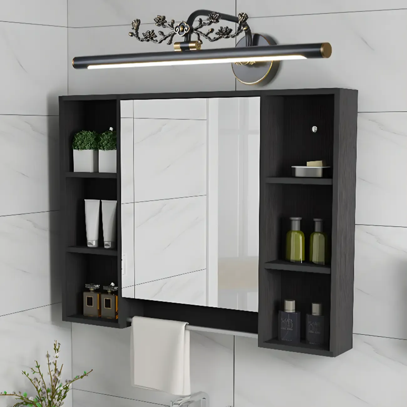 Straight-Line Bathroom Vanity Lights with Metal Holder  Image - 2