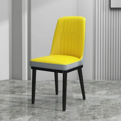 Trendy Faux Leather Upholstered Dining Chair High Back Armless Image - 3
