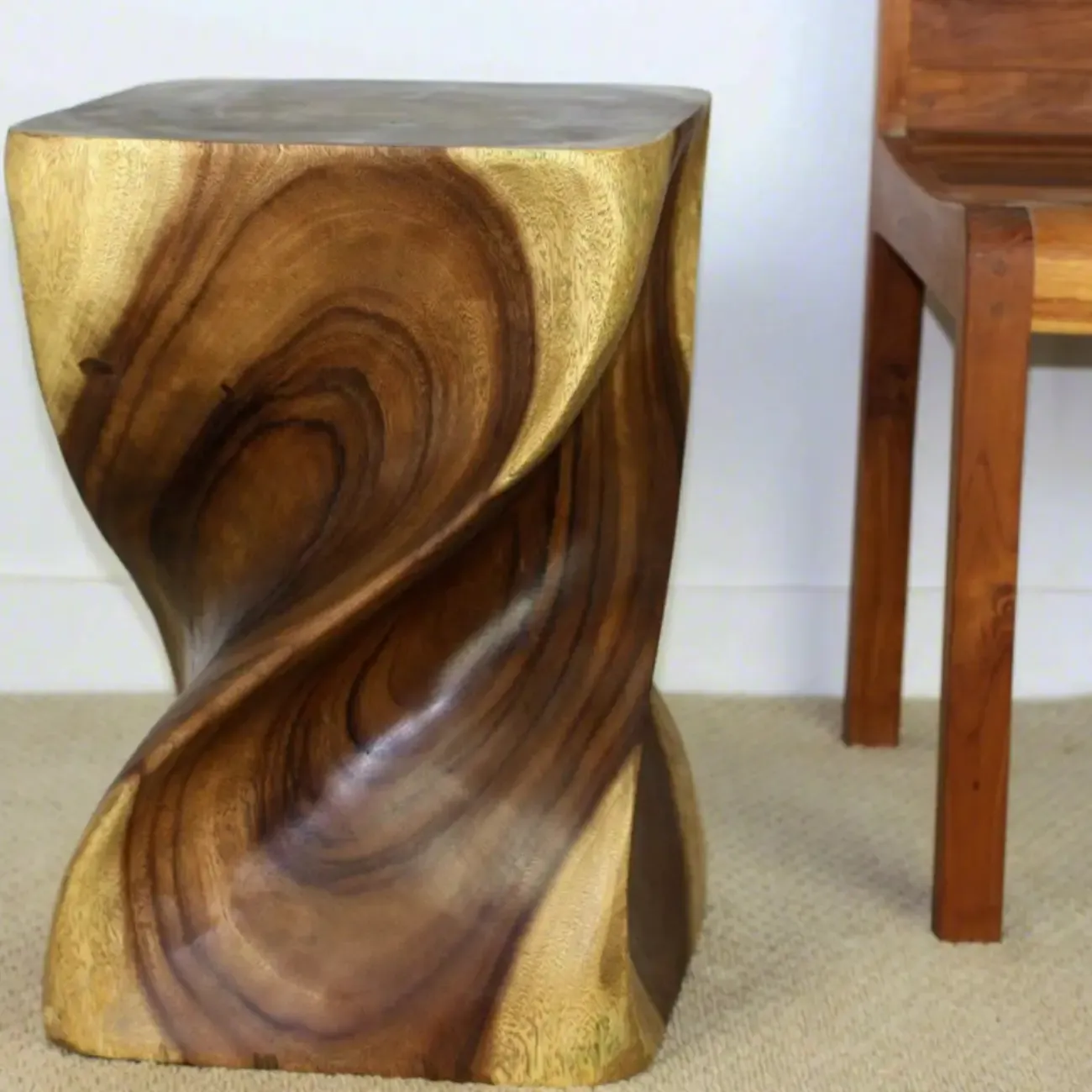 Wood Hour Glass End Table in an Art Deco Style Image - 6