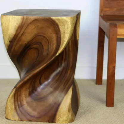 Wood Hour Glass End Table in an Art Deco Style Image - 6