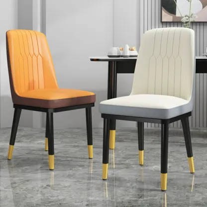 Trendy Faux Leather Upholstered Dining Chair High Back Armless Image - 4