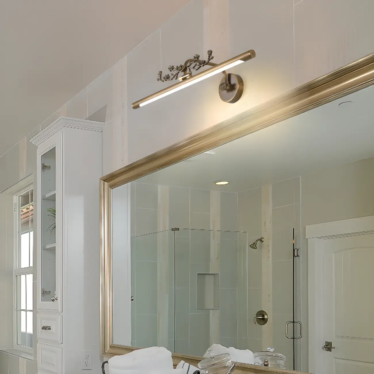 Straight-Line Bathroom Vanity Lights with Metal Holder Image - 4