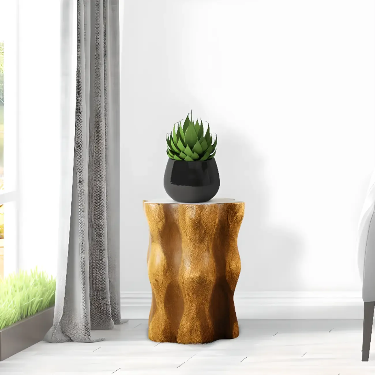 Wood Hour Glass End Table in an Art Deco Style Image - 8