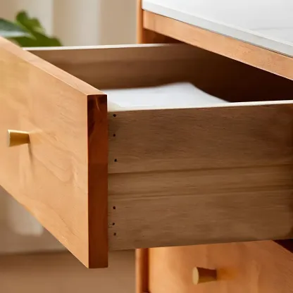 Scandinavian Wooden TV Stand with Open Storage and Legs Image - 5