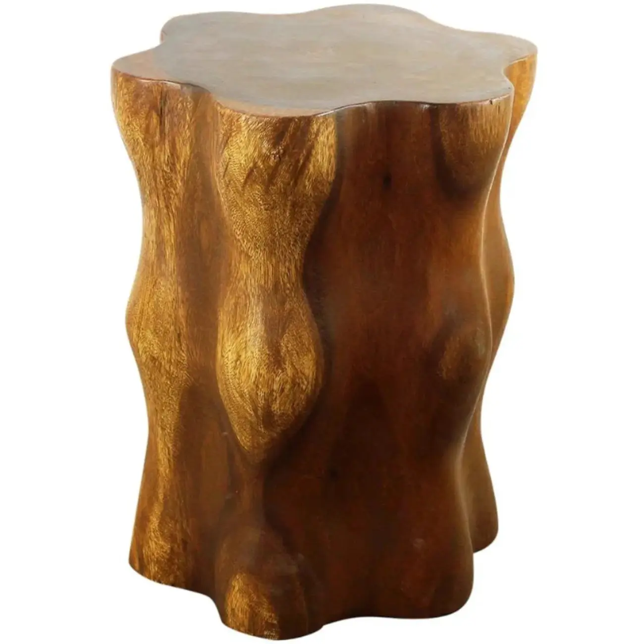 Modern Wood Hourglass End Table for Living Room Image - 10 | homeyfad