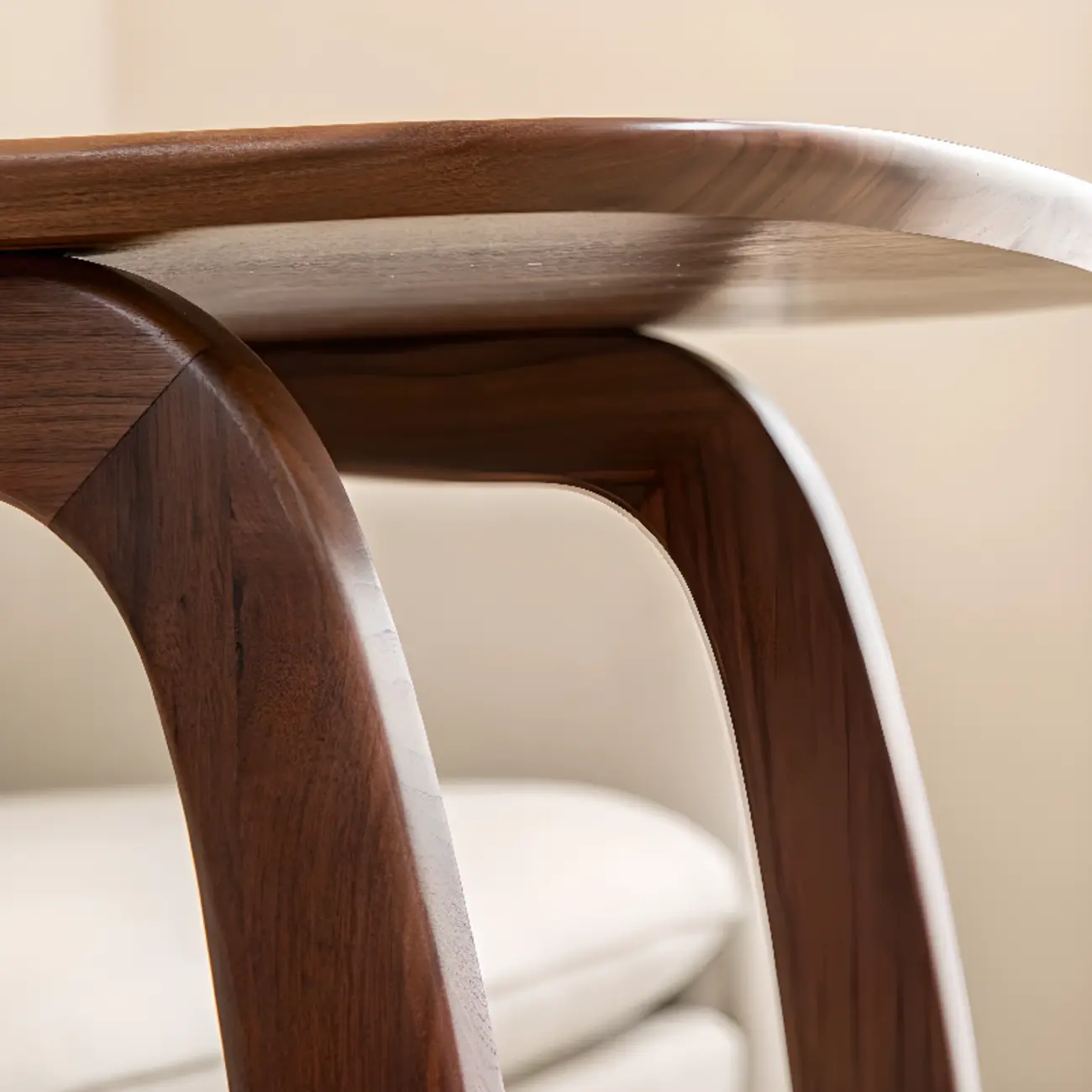 Elegant Solid Wood C-Shaped End Side Table for Living Room Image - 4 | homeyfad