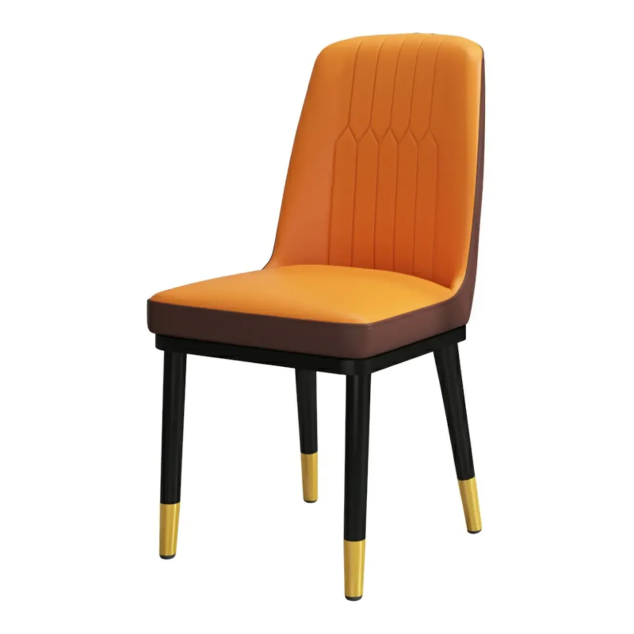 Trendy Faux Leather Upholstered Dining Chair High Back Armless Image - 9