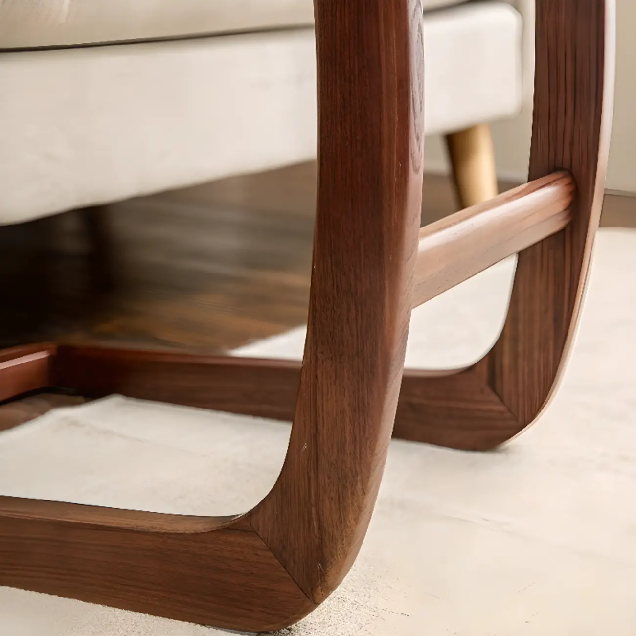 Elegant Solid Wood C-Shaped End Side Table for Living Room Image - 5 | homeyfad