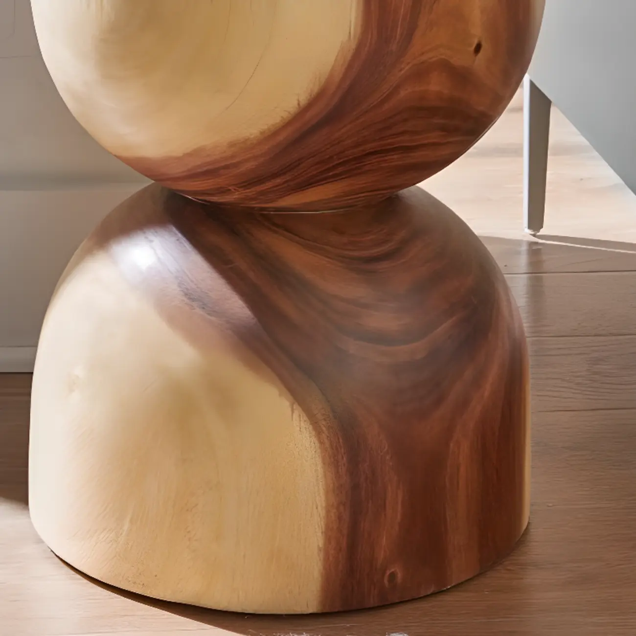 Modern Wood Hourglass End Table for Living Room Image - 12 | homeyfad