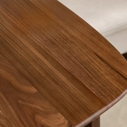 Elegant Solid Wood C-Shaped End Side Table for Living Room Image - 6