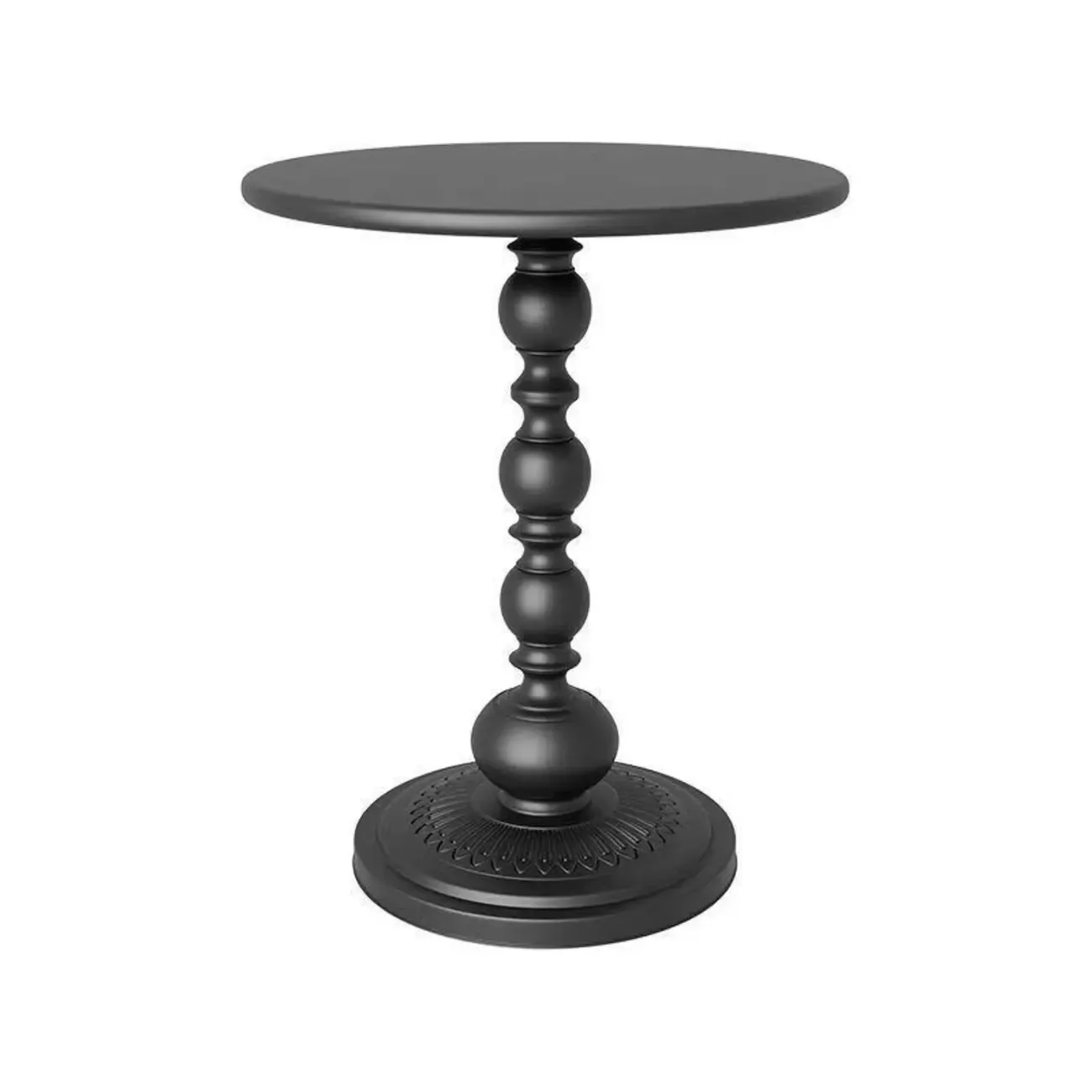 Trendy Metal Circular Side Table with Stump Base and Tray Top Image - 5