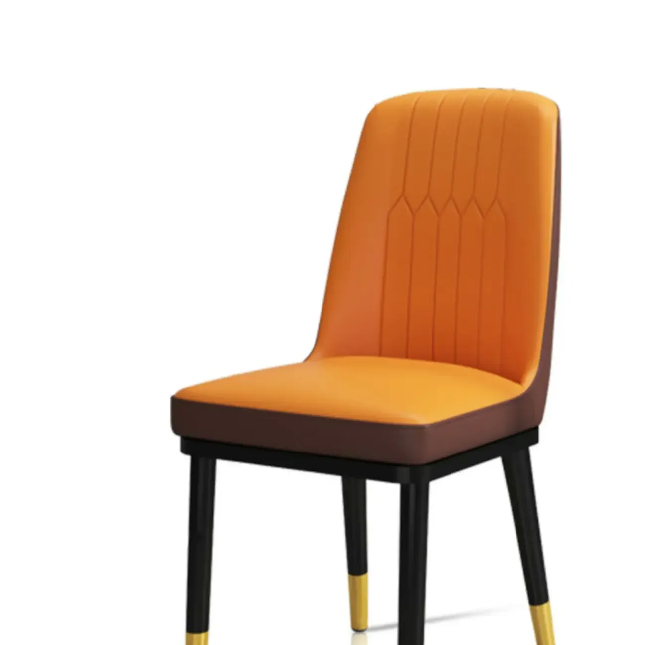 Trendy Faux Leather Upholstered Dining Chair High Back Armless Image - 11