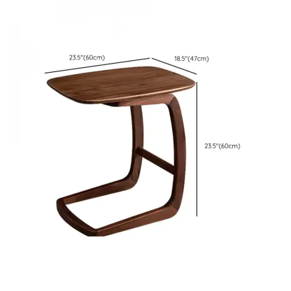 Elegant Solid Wood C-Shaped End Side Table for Living Room #size